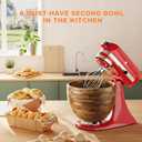 5 Qt Solid Wood Mixing Bowl Compatible with KitchenAid Tilt-Head Stand Mixer, Handcrafted Natural Wooden Bowl for 4.5-5 Qt K45SS KSM75 KSM150, Ideal for Bread Dough & Salads (Light Brown)