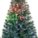 5FT Fiber Optic Green Christmas Tree Artificial Tree with Stand,Pre-lit Full Xmas Tree with Top Star Perfect for Indoor Holiday Decoration
