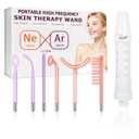 Skin Therapy Wand - Portable Skin Therapy Machine with 6 Glass Tubes - Clarifying - Skin Tightening & Radiance - Wrinkle Reducing