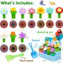 Montessori Toys for 1-2 year old, Toddlers Outdoor & Indoor Gardening Toys with Watering Can, Shovel, Rake, Color & Shape Sorting Educational Learning Toys Easter Gift for Girls Boys Age 1 2 3 4