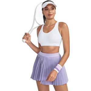 RUNNING GIRL Sports Bras for Women High Support, Criss-Cross Back Strappy Sports Bras for Women with Sewn in Pads(White,M)
