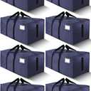 HOMESURE Supports 200lbs Heavy Duty Moving Bags - Strong Zipper & Wrap-Around Handles - Water-Resistant Storage Totes, Durable Alternative to Moving Boxes - 8 Pack - Blue