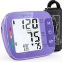 Blood Pressure Monitor for Home Use, Large Upper Arm Blood Pressure Cuff with Backlight, Automatic Digital BP Machine for Seniors, Heart Rate Monitor & Storage Bag (Purple)