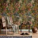 Floral Wallpaper Peel and Stick Boho Wall Paper Removable Waterproof Green Petal Pattern Contact Paper for Bedroom, Bathroom, Home Wall 17.3" x 393.7"