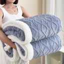 Sherpa Full Size Blanket for Bed - Fleece Soft Cozy Fuzzy Blankets Thick Warm for Winter and All Seasons, Light Grey, 80x90 Inches