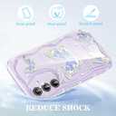 2 x Compatible for Samsung Galaxy A35 5G Case, Pretty Butterfly Print Three-Dimensional Wave Clear Case for Girls Women, Soft Full Package Anti-Fall Cover for Galaxy A35 5G, Water Blue Butterfly