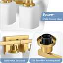 Brushed Gold Bathroom Vanity Light,6-Light Bathroom Light Fixtures with Square Frosted Glass,Gold Bathroom Wall Lamp Sconces for Mirror Bedroom,Living Room Hallway,E26