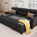 Reversible L/R Chaise W/ Storage. Dark Gray