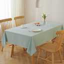 Pack Of 2 Kioscr Premium Full Cotton Rectangular Tablecloth - Waterproof & Stain Resistant Linen Texture for Dining/Party/Buffet/Wedding (PowderBlue, 54 * 78 inch)