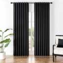 Joydeco Black Blackout Curtains 84 Inch Length 2 Panels Set, Thermal Insulated Privacy Curtains for Bedroom, Room Darkening Drapes for Living Room Window (W52 x L84 Inch, Black) (52"W x 84"L (Pack of 2))
