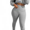 Uni Clau Women 2 Piece Outfits Tracksuit Drawstring Long Sleeve Zip Up Crop Jacket with Bodycon Pant Set Sweatsuit Clothes