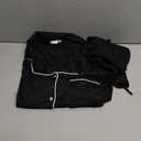 Ekouaer Pajamas Set for Women Short Sleeve Sleepwear Button Down Pjs Soft 2 Piece Lounge Sets Black, X-Large