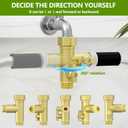 High Flow Solid Metal 2 Way Type Garden Hose Splitter with Shut-Off Valves, 360 Degree Rotation 3/4" Spigot Faucet Connectors with 2 Extra Silicone Washers