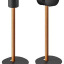Speaker Stands Pair for SONOS Era 100 and Era 300,11LBS Capacity,30.6" Fixed Height Floor Stand with Cable Management,Large Base with Two Feet Avaliable,Wooden Speaker Mount,Black