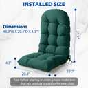 Adirondack Chair Cushion,High Back Patio Cushions with Adjustable Ties, 48.8 x 20.4 x 4.3,Waterproof Tufted Pillow,Fade Resistant Seat Rocking Chair Cushion for Indoor/Outdoor,Hunter Green,2, Count of 2