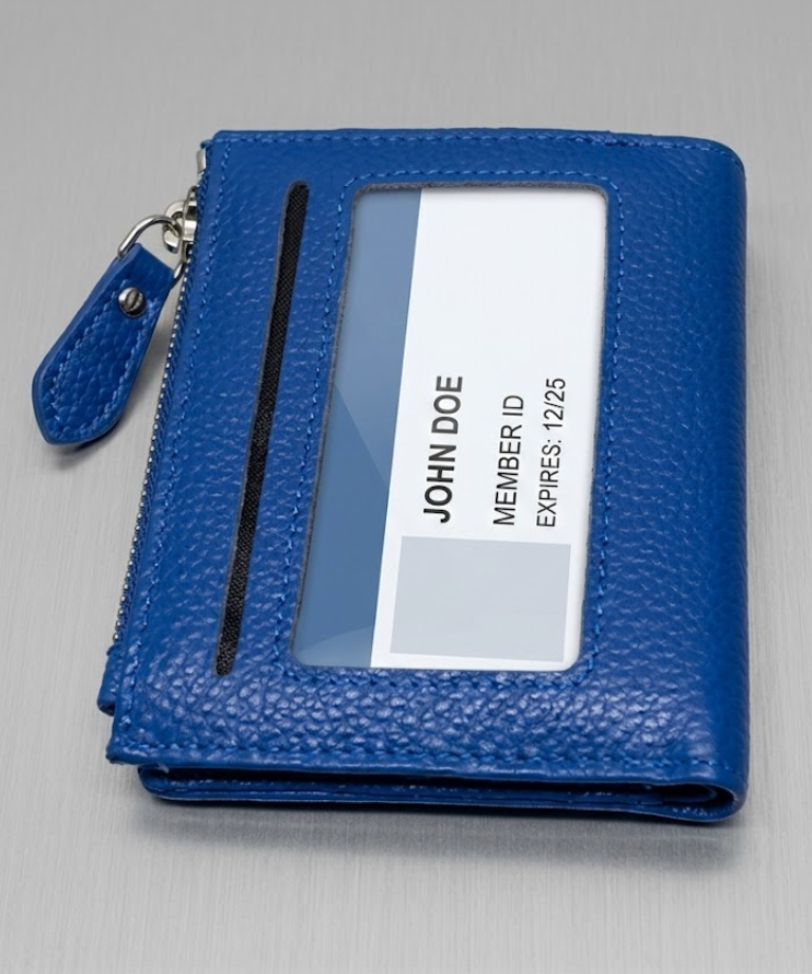 Genuine Wallet Women RFID Blocking Card Holder, Small Leather Womens Wallet with Zipper ID Window Coin Pocket 
