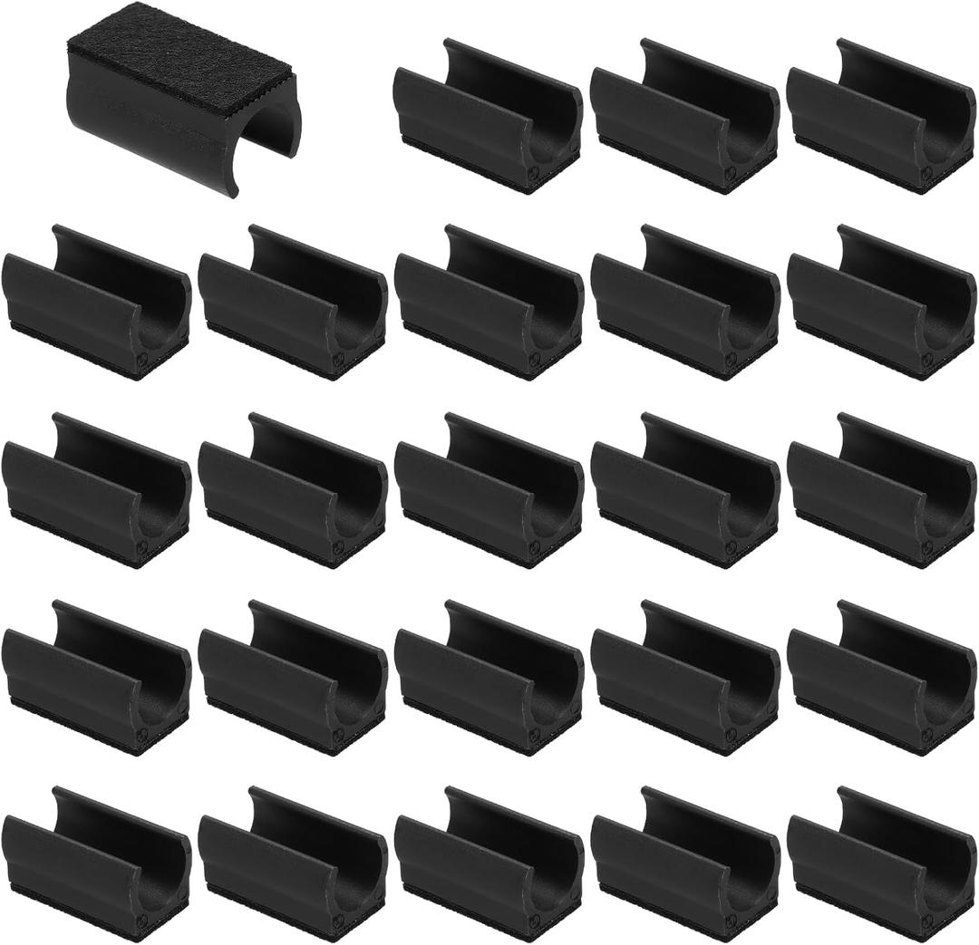 PATIKIL 24pcs Rectangle Chair Leg Cover with Felt Pad, 19mm Slide Smoothly No Scratches No Noise Furniture Feet Hardwood Protectors Tips Floor Glides Tubing Caps for Office,Black Black