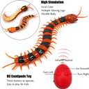 Tipmant Simulation RC Centipede Scolopendra Realistic Remote Control Vehicle Car Animal Insect Large Size Electric Prank Toy Kids Christmas Birthday Gifts (Orange Striped)