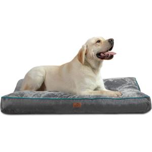 Bedsure XL Washable Dog Bed - 3 Inch Thicken Up to 100lbs Pet Mat Pillows with Removable Washable Cover, Grey