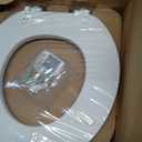 Mayfair Padded Toilet Seat, Cushioned Soft Vinyl over Wood Core Seat, Secure Hinges, Easy Clean, Made in USA, Round, Biscuit