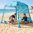 HOMEDEMO 6'×6' Beach Cabana, Beach Canopy Tent Easy Set up and Take Down with Sand Pockets, Big Sandy Anchor, Elongated Side Wall Cabanas for Sand, Little Dolphin