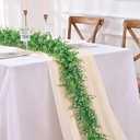 MARTINE MALL Eucalyptus Garland, 5 Pack 24FT Artificial Greenery Garland Eucalyptus Leaves Vines, Faux Hanging Garlands for Wall Table Arch Wedding Backdrop Party Home Decor (Grey Green)