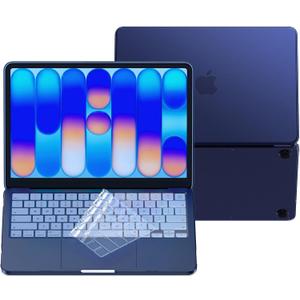 BlueSwan for MacBook Neo 13-inch Case 2026, True-to-Official Color, Precise Fit, Scratch-Resistant Matte Hard Shell Protective Laptop Cover for MacBook Neo A18 Pro A3404 & Keyboard Cover, Indigo Clear