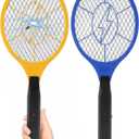 2 Pack Electric Fly Swatter (Yellow & Blue), High-Voltage Bug Zapper with Safety Mesh, Indoor/Outdoor Mosquito Killer, Battery Powered Pest Control, AA Batteries Required (Not Included)