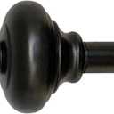 Decopolitan Burlingame 26-48 Inch Adjustable Curtain Rod Set, 5/8 Inch Diameter in Black