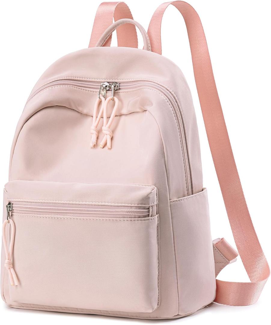 Mini Backpack Women Girls Water-resistant Small Backpack Purse Shoulder Bag for Womens Adult Kids School Travel (Pink)