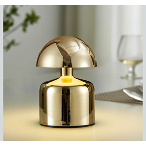 Modern Cordless Mushroom Small Table Lamp Touch LED Lamp, 3-Way Dimmable Bedside Nightstand Lamp Mini Rechargeable Night Light for Bedroom, Living Room