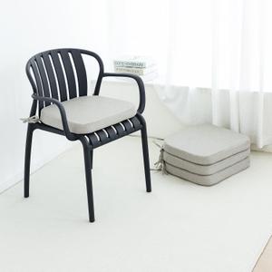 Helios&Hestia Indoor Dining Chair Cushions with Ties for Kitchen, Outdoor Seat Pads with Removable Cover, Non-Slip Bottom, Waterproof, High-Resilient Foam, 17" x 16" x 2", Set of 4, Beige