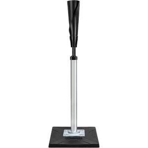 Zdgao Portable Batting Tee for Baseball/Softball, Height Adjustment 25"-37" Hitting Tee with Removable Rubber Top, Heavy Duty Base for Practice and Training (Silver)