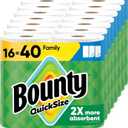 Bounty Paper Towels Quick Size, White, 16 Family Rolls = 40 Regular Rolls