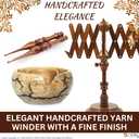 DE LIMRA CREATIONS Rosewood Yarn Winder & Swift – Large Handcrafted Wooden Yarn Winder for Crocheting, Knitting, Weaving – Heavy-Duty Natural Wood Ball Winder – Smooth, Tangle-Free, Durable Winder