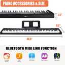 88 Key Piano Keyboard, Electric Digital Piano with Semi Weighted Keys, Keyboard Piano with Sustain Pedal, Power Adapter, Stand, Carrying Case, Headphones, USB-MIDI Compatibility, for Beginner Adults