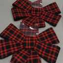 Aneco 2 Pack 12 x 18 Inches Red Buffalo Plaid Christmas Bows Christmas Wreaths Bows Xmas Plastic Bows for Christmas Tree, Garland and Outdoor Decoration