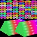 Oleitodh Glow Sticks Bulk Party Pack, 60 Pcs: Light Up Glasses, Foam Glow Sticks, Neon Accessories, Glow in the Dark Party Supplies Set for Disco, Wedding, Birthday, Concert, Halloween, Raves