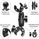 Taisioner Double Super Clamp Mount Umbrella clamp Camera Clamp Pole Clamp for Monitor Bracket Magic Socket Arm Desk Photo Studio Light Stand, Photography Reflector, Flag Holder Mount, Cross Bar