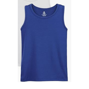 Poroka Boys' Tank Undershirt Sleeveless Tank Top Neck Cotton Tank Top( Blue) 9-10Y