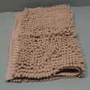 FRESHMINT Chenille Bathroom Rugs Mat 24"x17", Non-Slip Bath Mat for Bathroom Floor & Bathtub, Washable Soft Shower Shag Bath Rugs, Fluffy Thick Water Absorbent Microfiber Shower Mat, Dusty Pink