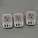 TESSAN European Travel Plug Adapter USB C 3 Pack, PD 20W US to Europe Plug Adapter with 4 AC Outlets 3 USB Ports, Type C Power Adaptor for USA to EU Euro Spain France Iceland Italy Germany Greece
