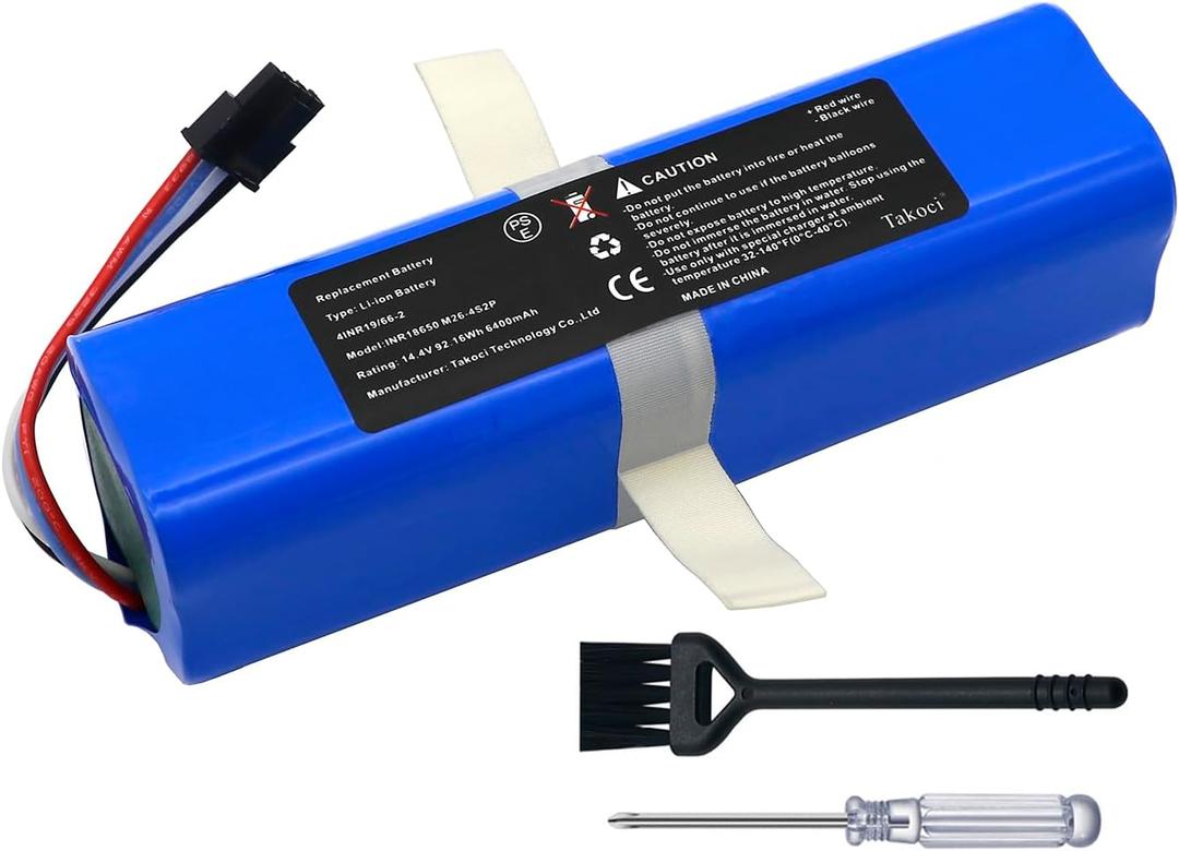 Upgraded 6400mAh 14.4V 92.16Wh Battery - Compatible with Eufy Robovac L70 Hybrid Series Robot Vacuum Part Number INR18650M26-4S2P Sweeping Robot Battery