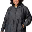 Columbia Womens Lillian Ridge II Waterproof Rain Jacket, Black, Large