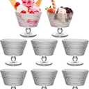 8PCS Glass Dessert Bowls, 9 oz Crystal Glass Ice Cream Bowls Cups - Perfect for Dessert, Sundae, Ice Cream, Fruit, Salad, Snack, Cocktail, Condiment, Trifle (8)