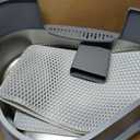Gimars XXXL Stainless Steel Litter Box with Lid, 26.6" L x 20.3" W x 11.8" H Triangle Corner Metal Litter Box for Big Cats, Space-Saving Side Entry, High Sides, Easy to Clean