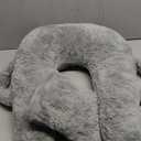 FMuimshouwo Travel Pillow for Adults and Kids Car Travel Pillows of The Back Seat, Long-Distance Travel Sleeper Hold Pillow Double-Handed & Head Support Cushion (Gray) (Grey)