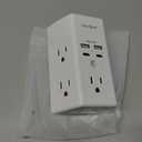 Multi Plug Outlet, Surge Protector, 5 Outlet Extender with 4 USB Charging Ports (2 USB C), USB C Wall Charger, 3-Sided 1800J Power Strip Outlets Splitter Wall Plug Adapter Spaced for Dorm Home Office (White)