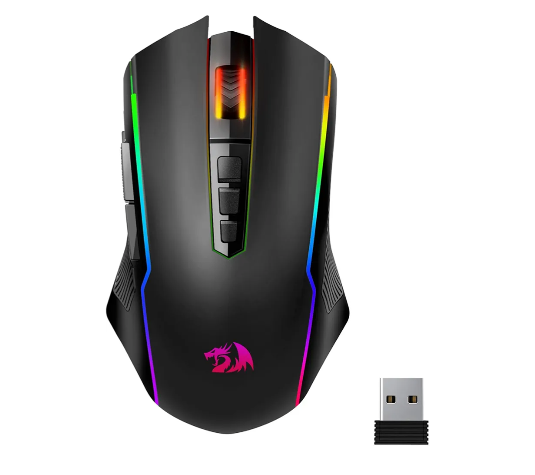 Redragon Wireless Gaming Mouse, Tri-Mode 2.4G/USB-C/Bluetooth Mouse Gaming, 12000 DPI, RGB Backlit, Fully Programmable, Rechargeable Wireless Computer Mouse for Laptop PC Mac, Black, Style: Bluetooth/ 2.4G/ Wired