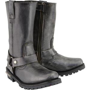 Milwaukee Leather Men's 11" Distressed Grey Classic Motorcycle Harness Boot Square Toe (15)